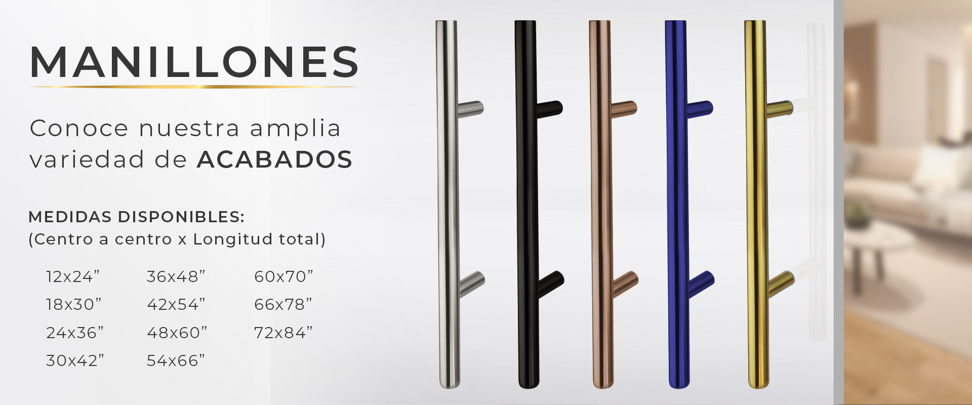 Manillones | Conoce nuestra amplia variedad de acabados | Jako Herrajes