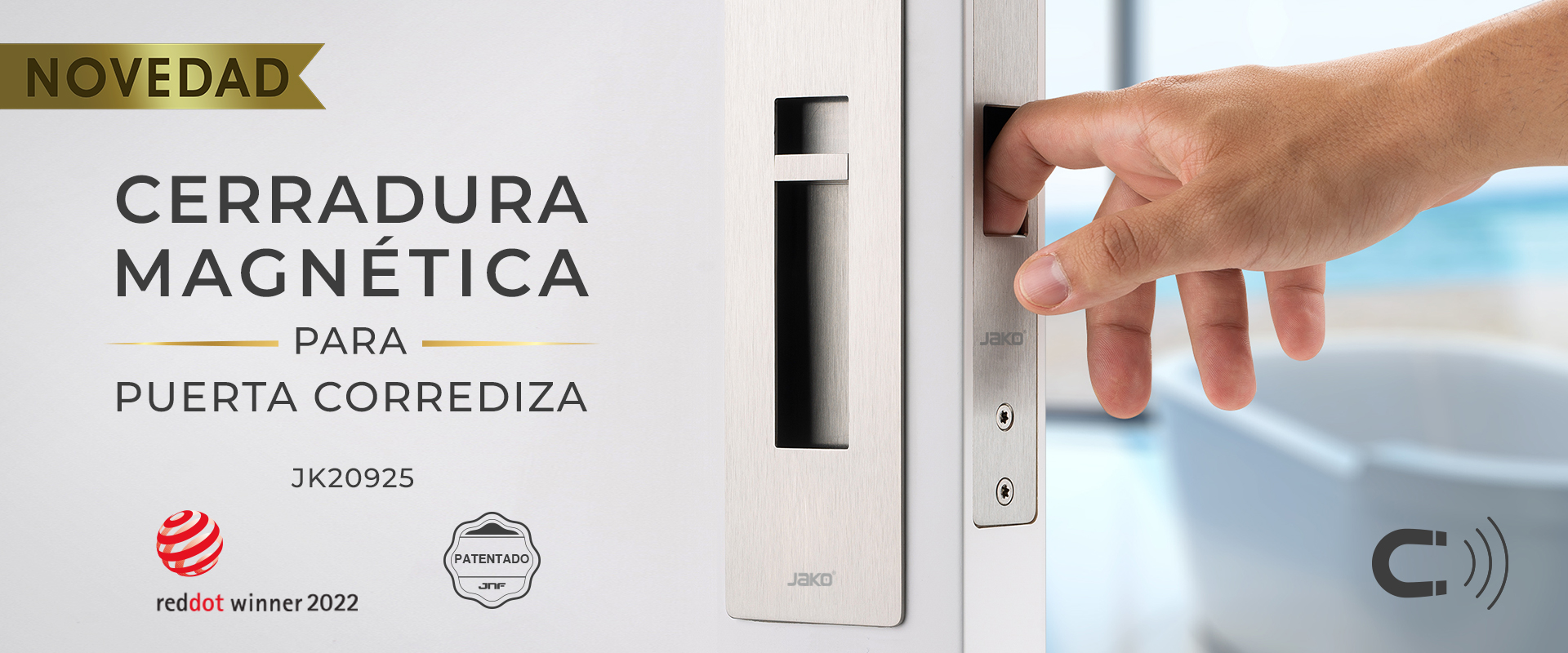 Cerradura de embutir para puerta corrediza con llave - Herrajes Bulnes