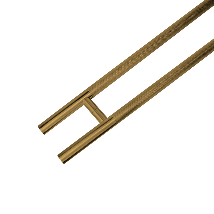 MANILLÓN TIPO H MOLETEADO - LATÓN SATINADO - LONGITUD 50&quot; - MODULAR - ACERO INOXIDABLE 304 - MOD. L22 (SET)