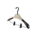 JUEGO DE PERCHAS P/HOMBRE (MADERA7CUERO) 6 PZ. BEIGE