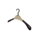JUEGO DE PERCHAS PARA MUJER (MADERA7 CON CUERO) 6 PZ.BEIGE - MOD. PER3201