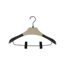 JUEGO DE PERCHAS PARA HOMBRE (MADERA CON CUERO) 6 PIEZAS BEIGE - MOD. PER3202