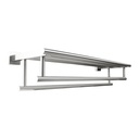 REPISA P/BAÑO CON TOALLERO DOBLE DE ACERO INOXIDABLE 600x198x120 mm. SATINADO LP198