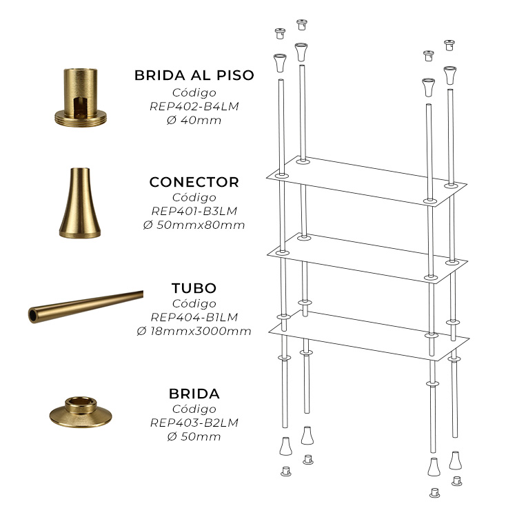 BRIDA AL PISO DE ALUMINIO COD.REP402