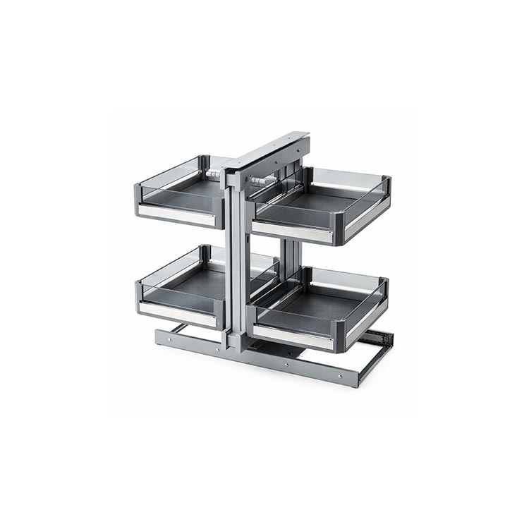 ORGANIZADOR DE ESQUINA EXTRAÍBLE TIPO MAGIC CORNER FULL PULL OUT (650×480×560 MM) PARA GABINETE DE 800 MM – MOD. OCB5206