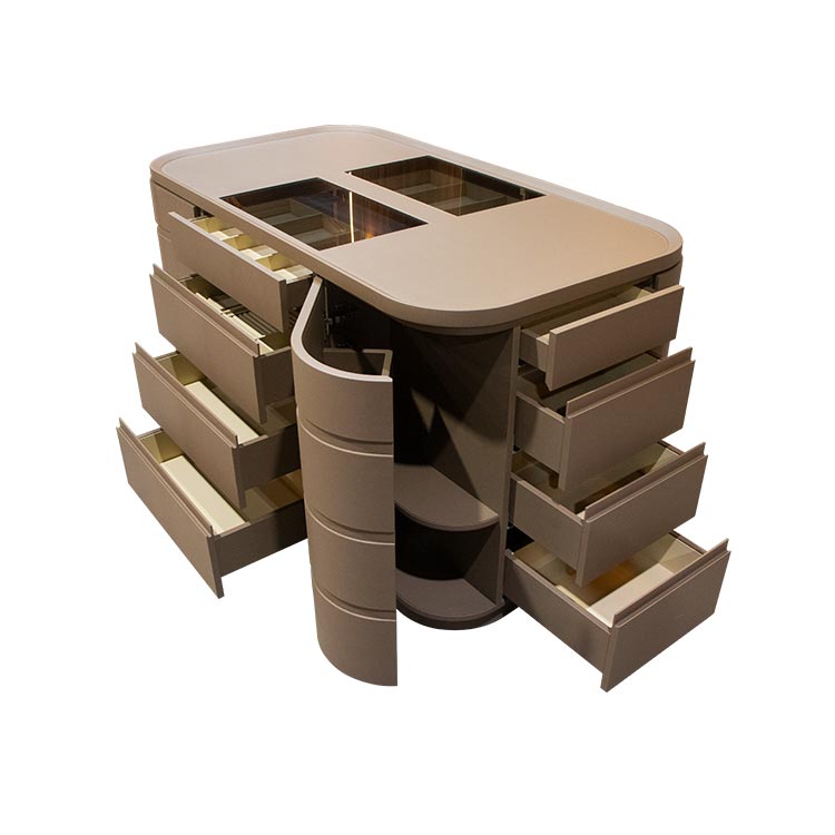 ARMARIO ISLA PARA VESTIDOR CON ALMACENAMIENTO ESQUINERO – MOD. JKA3271