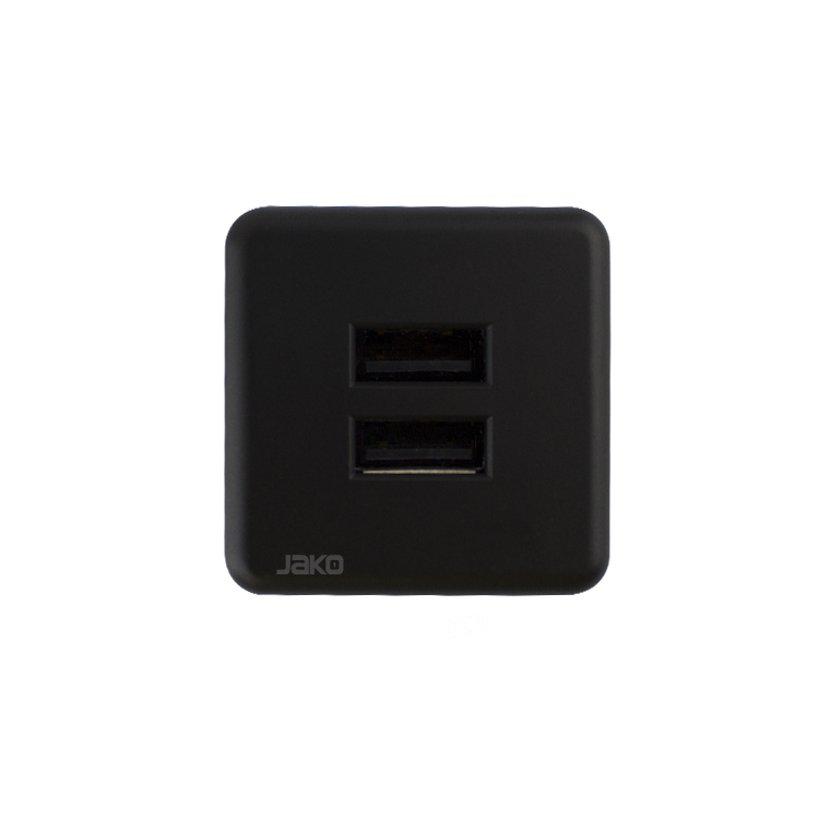 CARGADOR PARA MUEBLE DOBLE USB CUADRADO MOD. JKUSB001