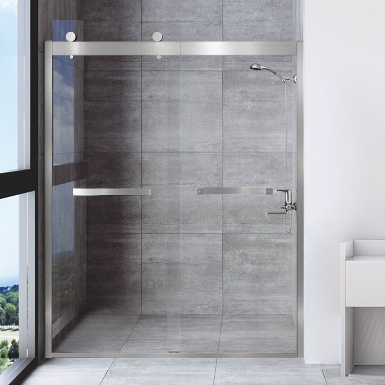CANCEL DE BAÑO NEGRO CON CRISTAL (1.83×2.03mts) (copia)
