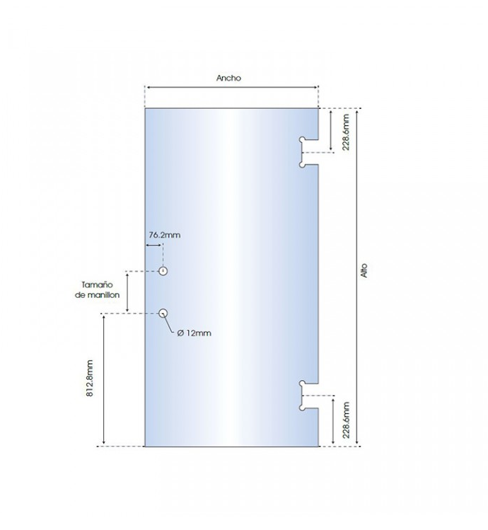 PUERTA DE CRISTAL TEMPLADO PARA BAÑO