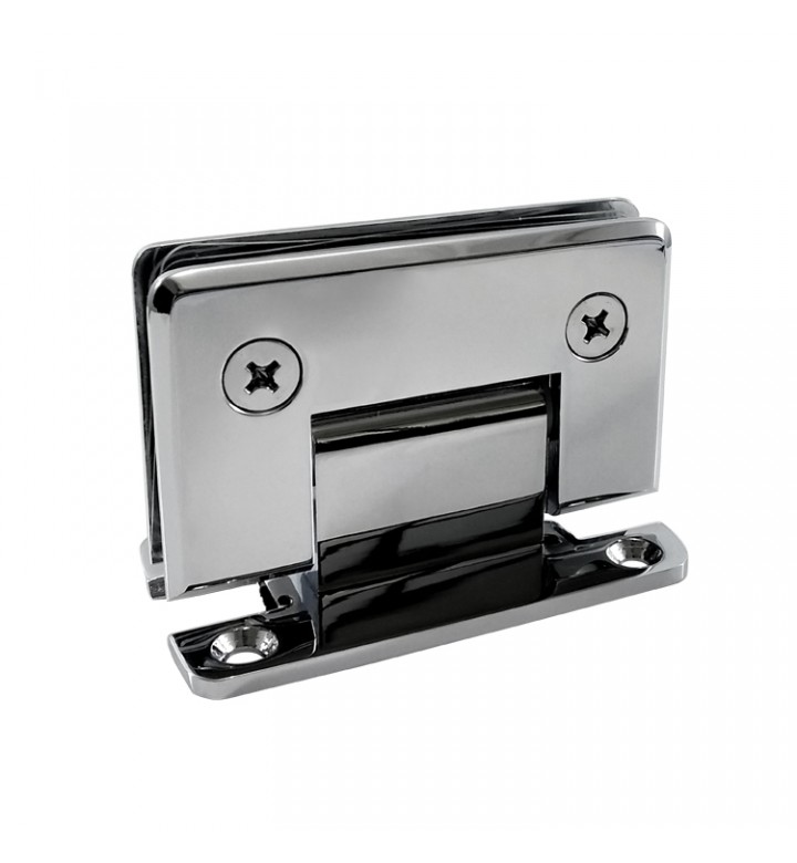 BISAGRA DE LATÓN BISELADA MURO-CRISTAL 90° CON BASE TIPO “H” - CROMO - MOD. VTR-121ACP