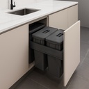 BOTE DE BASURA -  2 CANASTOS DE 30L (INCLUYE CORREDERA Y TAPA) MOD. RB0240E