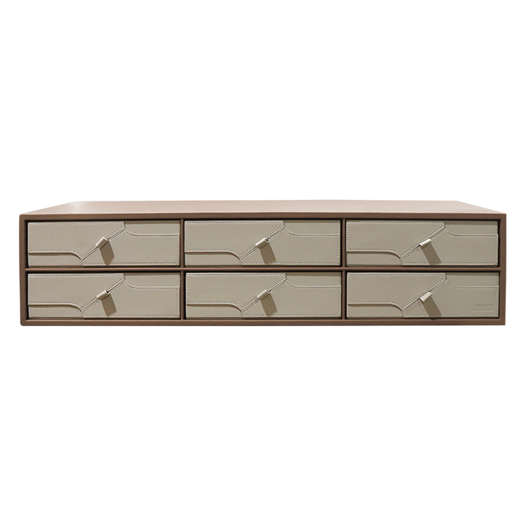 CABINETE COMBINADO MDF/CUERO (MARRON)