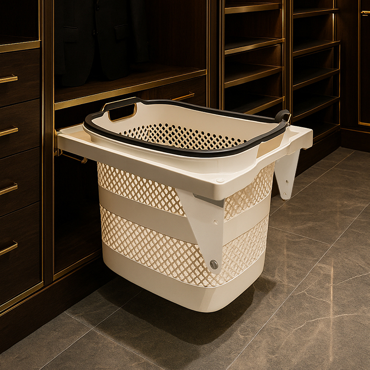 CESTA EXTRAÍBLE PARA LAVADERO DE PLÁSTICO BLANCO – MOD. JKW220