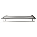 REPISA P/BAÑO CON TOALLERO DOBLE DE ACERO INOXIDABLE 600x198x120 mm. SATINADO LP198