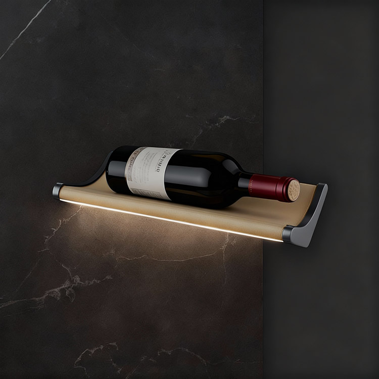 SOPORTE PARA BOTELLAS DE VINO CON LUZ LED (250X125mm) - MOD. VAC-5030A