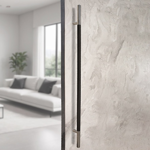 [L2239X50SSNE-SET] MANILLÓN TIPO H MOLETEADO - SATÍN/NEGRO - 50&quot; - MODULAR - ACERO INOXIDABLE 304 - MOD. L22 (SET)