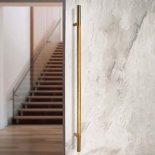 [L2239X50LS-SET] MANILLÓN TIPO H MOLETEADO - LATÓN SATINADO - 50&quot; - MODULAR - ACERO INOXIDABLE 304 - MOD. L22 (SET)