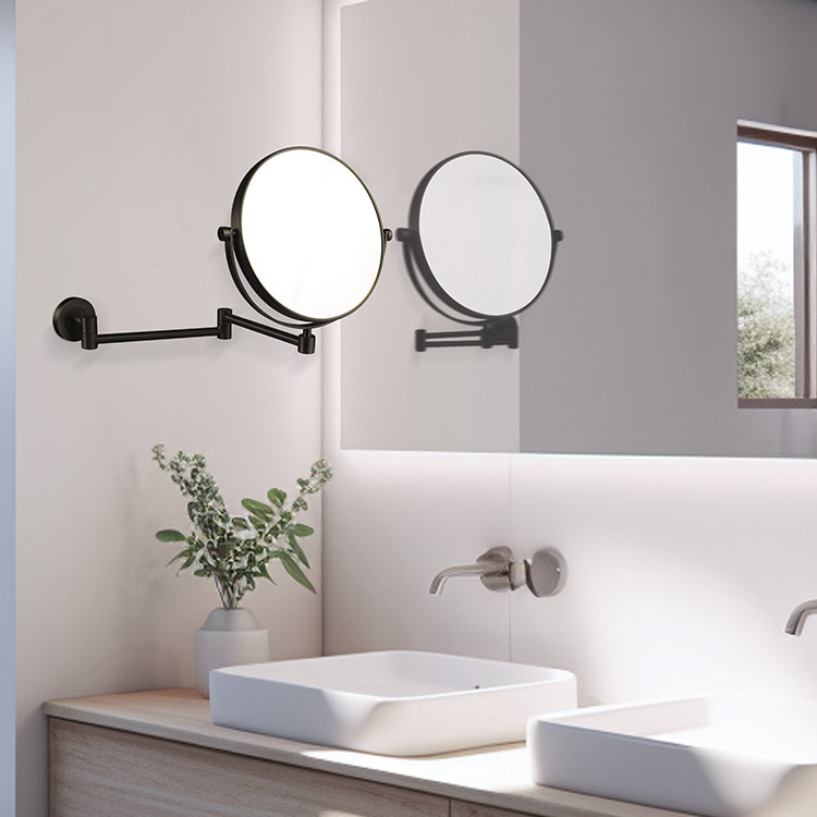Espejo Frontal Con Brazo Extensible Y Luz LED - Aplique De Pared Giratorio Para Baño O Dormitorio